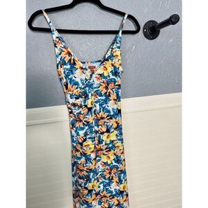 Guess Women’s Spaghetti Strap Surplice Neck Floral Maxi Dress Multicolor